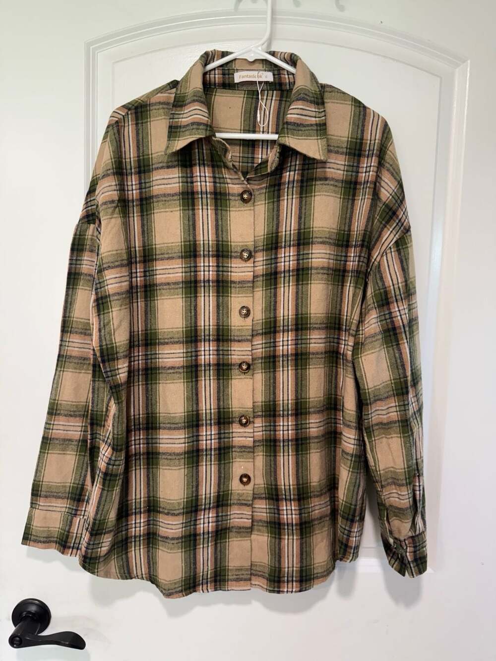 Oversized Plaid Flannel Shirt Button Down Grunge Academia Women’s Size XL